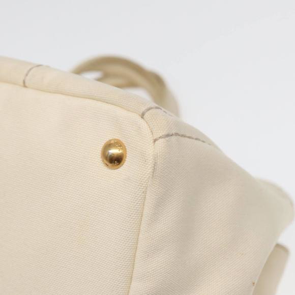 PRADA Canapa GM Hand Bag Canvas White Auth ep4930 - Picture 13 of 16